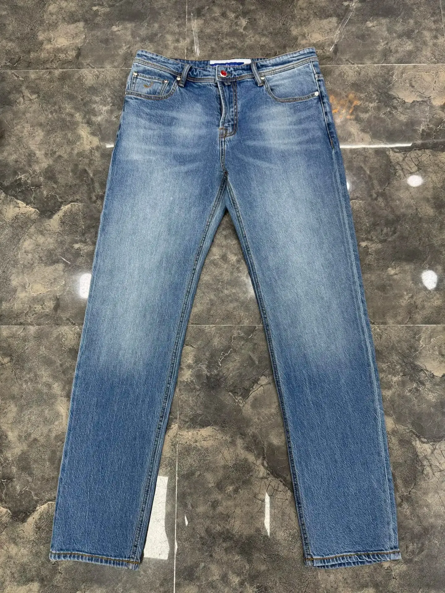 Jeans Thin Cotton Men 2026 Spring Summer new outdoors quality embroidery comfortable straight Big size 29-40 Pants