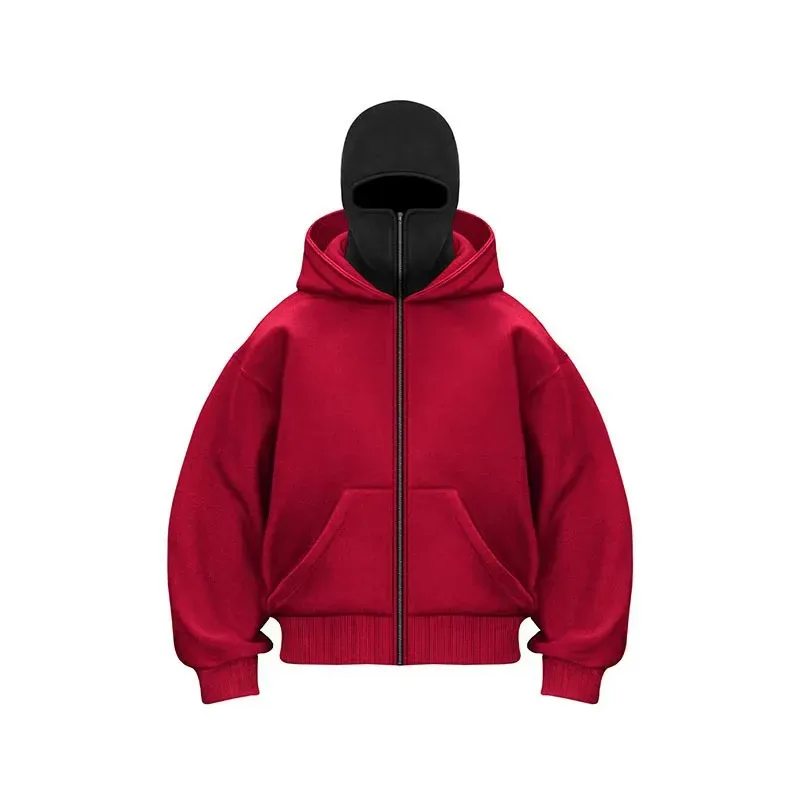 Men's and Women's Berets - Rock Style - Fall/Winter Collection - New Product - Double-Layered Hooded Sweatshirt - Zipper Jacket