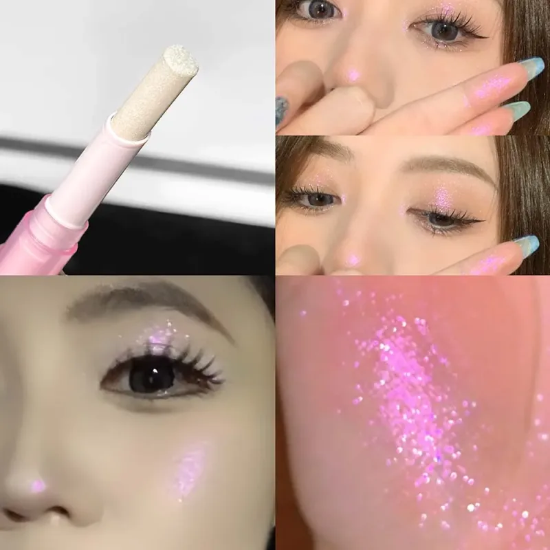 Sparkling Waterproof Eyeshadow Highlighter Pen Blue Diamond Jelly Eyeshadow Stick Glitter Pink Purple Eye Shadow Brighten Makeup — image 8