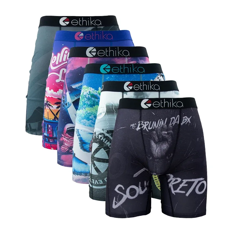 6Pcs Men Underwear Boxers Breathable Mesh Crotch Man Swimming Underpants Plus Size Mens Panties Trunks Men's Boxer Briefs