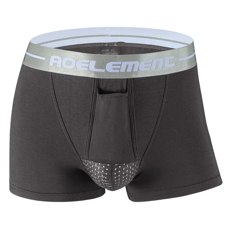 L-5XL حجم كبير الرجال دوالي الخصية الملابس الداخلية الصفن الخصية دعم الحقيبة المزدوجة الملاكم الحبل المنوي رصاصة فصل Underpant