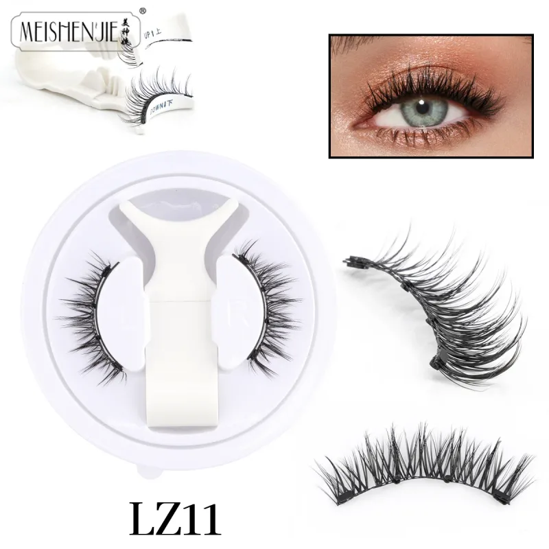 1/3 Pairs Magnetic Eye Lashes Handmade Eyelashes Soft Reusable Magnetic Lashes Natural Look 3D False Lashes Makeup Tweezers Set — image 8