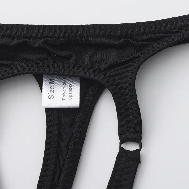 Sexy Men Underwear Thongs with Front Open Pouch Low Rise Fit High Elastic Stretch for Club Party 95%Polyester+5%Spandex