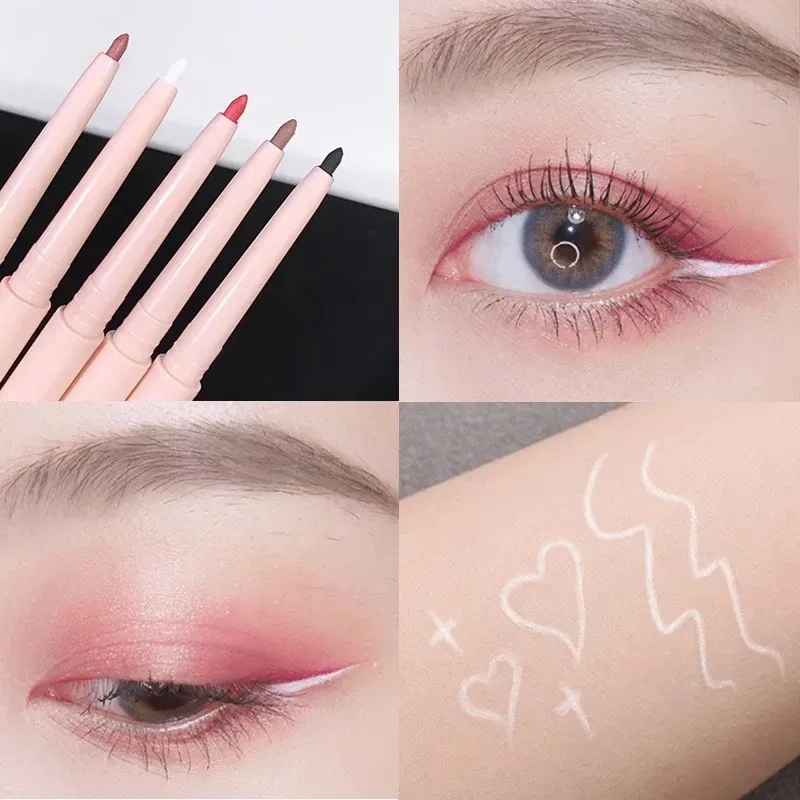 Matte Red Brown Eyeliner Gel Pen Ultra-thin Long Lasting Quick Dry Smooth Colorful Eye Shadow Lying Silkworm Pen Makeup Cosmetic