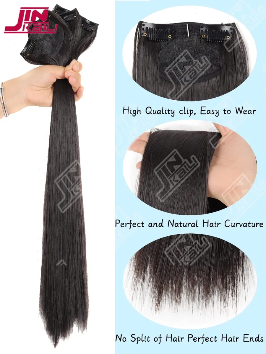 JKL Long Hair Extension Pieces Realistic Volume Boost Invisible Traceless Three Piece Set Asian Synthetic Hair Extensions