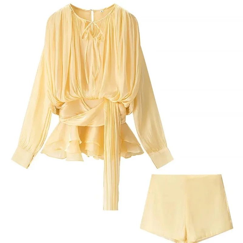 Ticketsx Summer Shiny One Shoulder Skinny Pleated Mini Dress Elegant Solid Ruched Long Sleeve Vestidos Lady Party Evening Dress