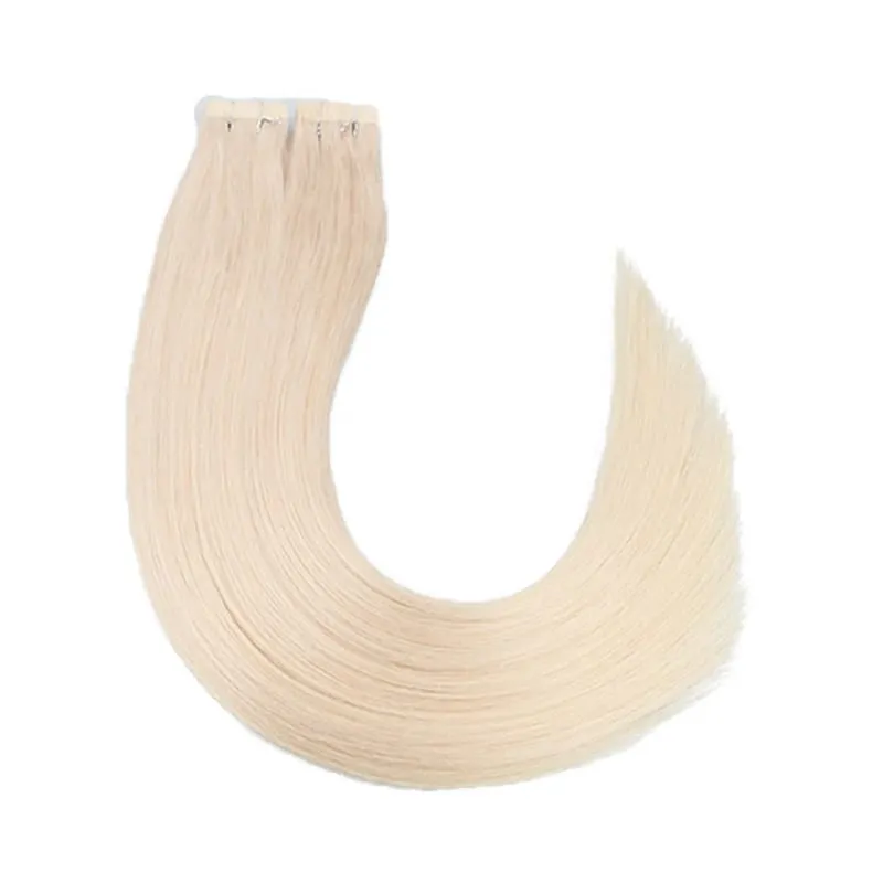 Toysww Real Human Hair Russian Hair Tape in Human Hair Extensions Blonde #60 For Woman Machine Made Remy Hair 20/40pcs