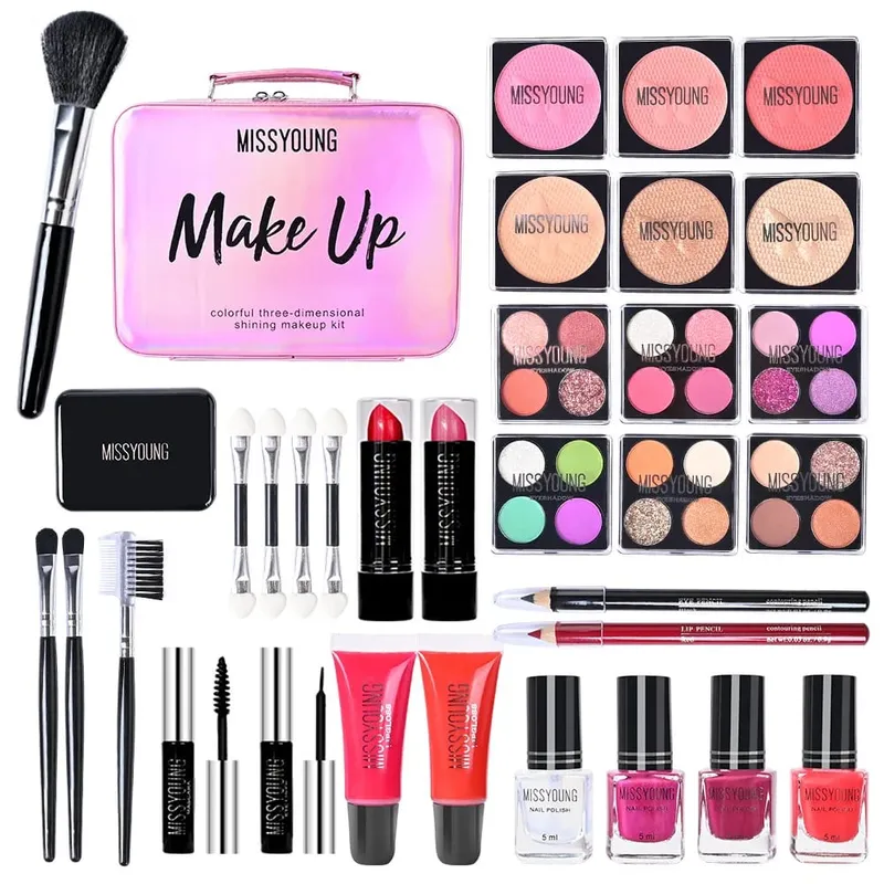 Popular 36 pçs conjunto de beleza maquiagem delineador blush batom facial kit de maquiagem diária feminino feriado presente de aniversário conjunto — image 7