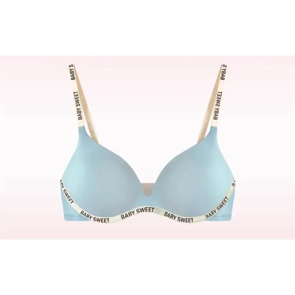 New Dopamine Color Seamless Wireless Bra Set Push Up Gather Sexy Lingerie Panties Underwear For Women 32‑38AB bra set — image 6