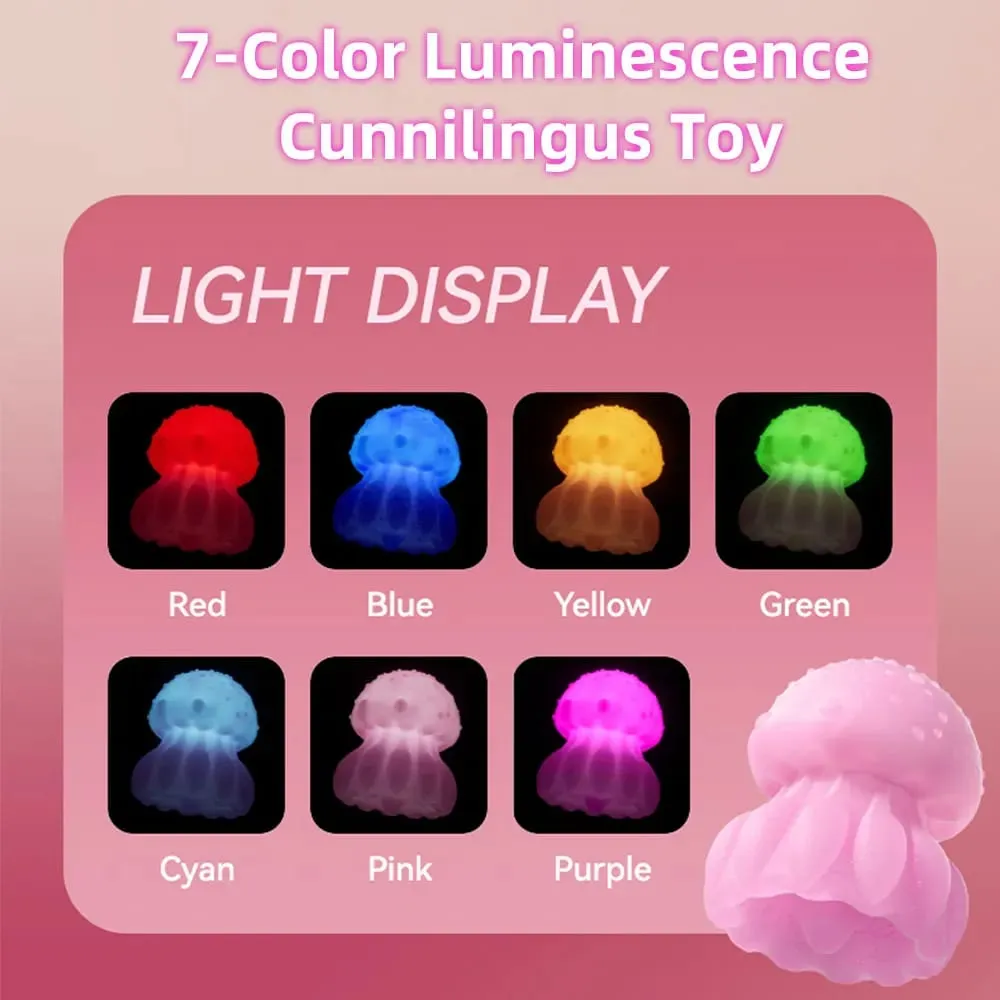Tongue Licking Vibrator 10 Modes Vibration LED Rainbow Color Jellyfish Vibrator Nipple Clitoral Stimulator Sex Toy for Adults 18 — image 3