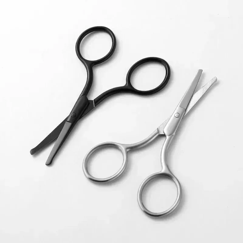 1Pc Stainless Steel Nose Hair Mini Small Scissors Eyelash Facial Hair Straight Round Tip For Eyebrows Nail Beard Manicure Makeup — image 2