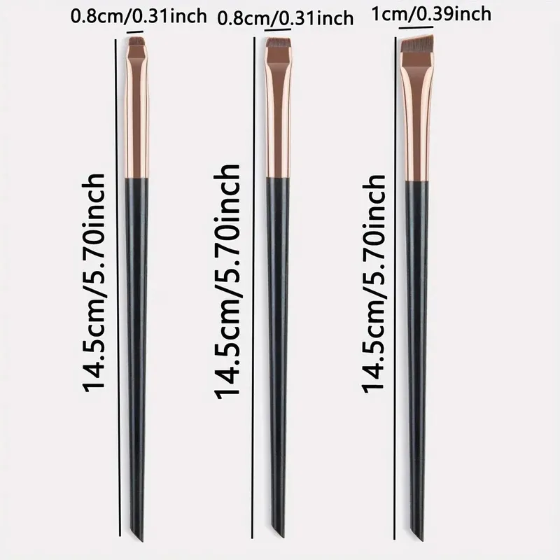 3/6/9/12Pcs Angled Eyeliner Brush Micro-Fine Tip for Brows & Cut Crease Vegan Professional Makeup Brushes