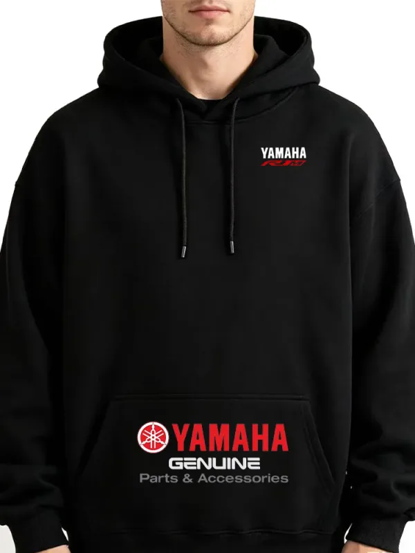 2026 Yamaha brand men's solid-color long-sleeved hooded sweatshirt, with a loose and comfortable fit, in various colors