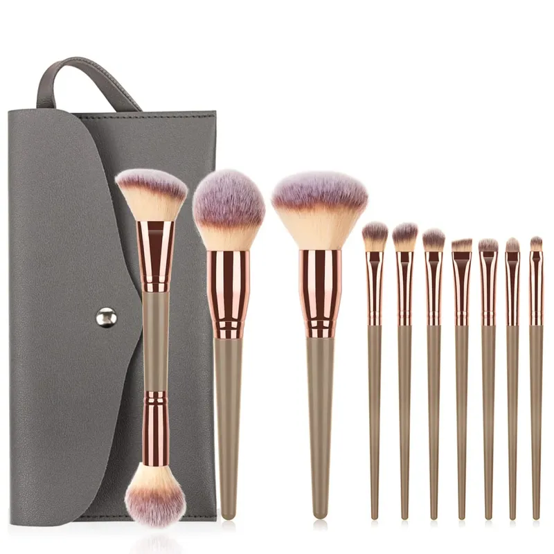 15Pcs Makeup Brushes Set with Storage Bag Soft Bristle Face Eye Brush Kit For Foundation Blush Eyeshadow Eyebrow Cosmetic Tools