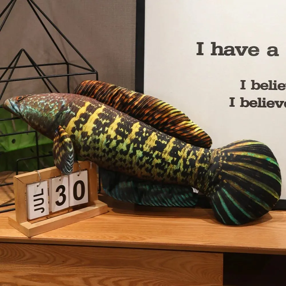 Perch Simulation Fish Plush Pillow Grouper Stuffed Cartoon Fish Plush Toy Lovely PP Cotton Fish Anime Pillow Dolls