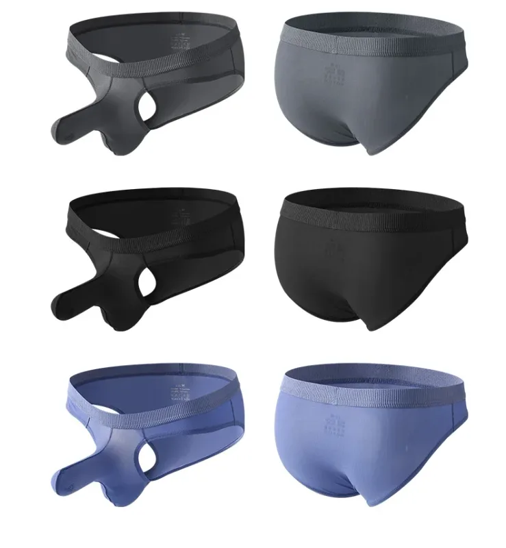 Slips d'été en soie glacée pour hommes, transparents, sans couture, à séchage rapide, culottes respirantes, sous-vêtements Ultra-fins