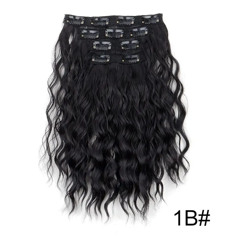 12Inch Synthetic Short Wavy Curly Hair Extension 4pcs/set Clip in Hair Easy to Wear for Women Party Use Daily — image 8
