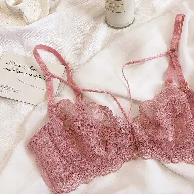 Ensemble de Lingerie en dentelle fine pour femmes, soutien-gorge à armatures doux, soutien-gorge Push Up, minimisant le buste, Anti-affaissement, doux et confortable, 32-42, nouvelle collection