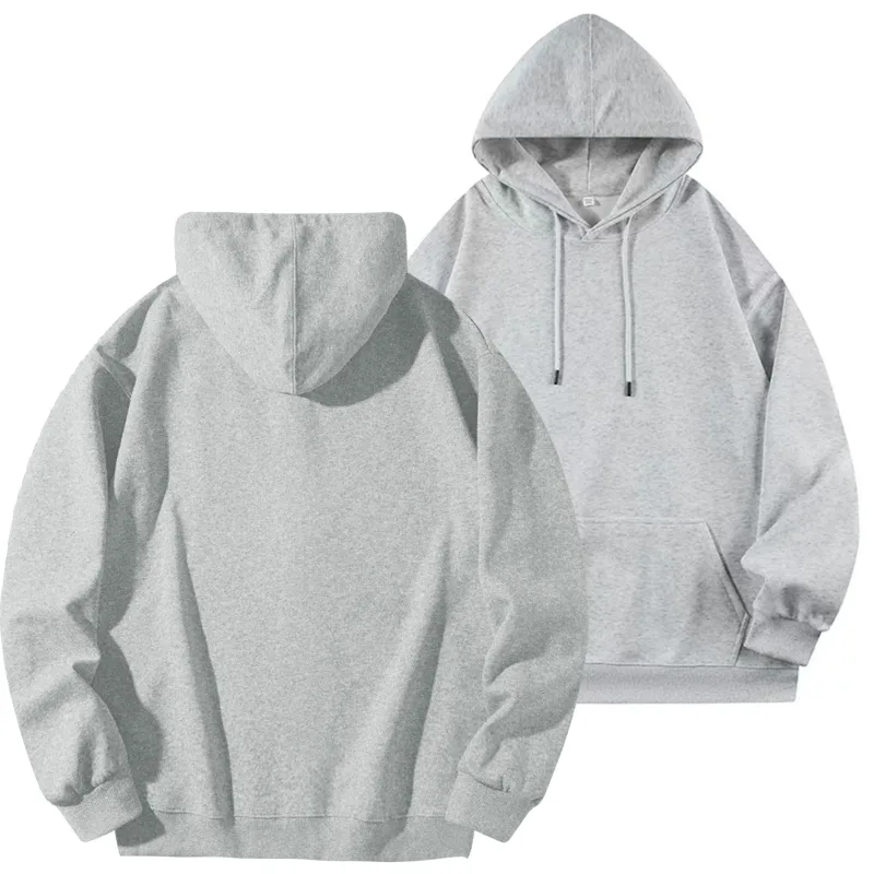 DIY Custom Logo Black Hooded Sweatshirt Pure Cotton Long-Sleeved Pullover Casual Top for Men And Women Autumn Winter Fashion