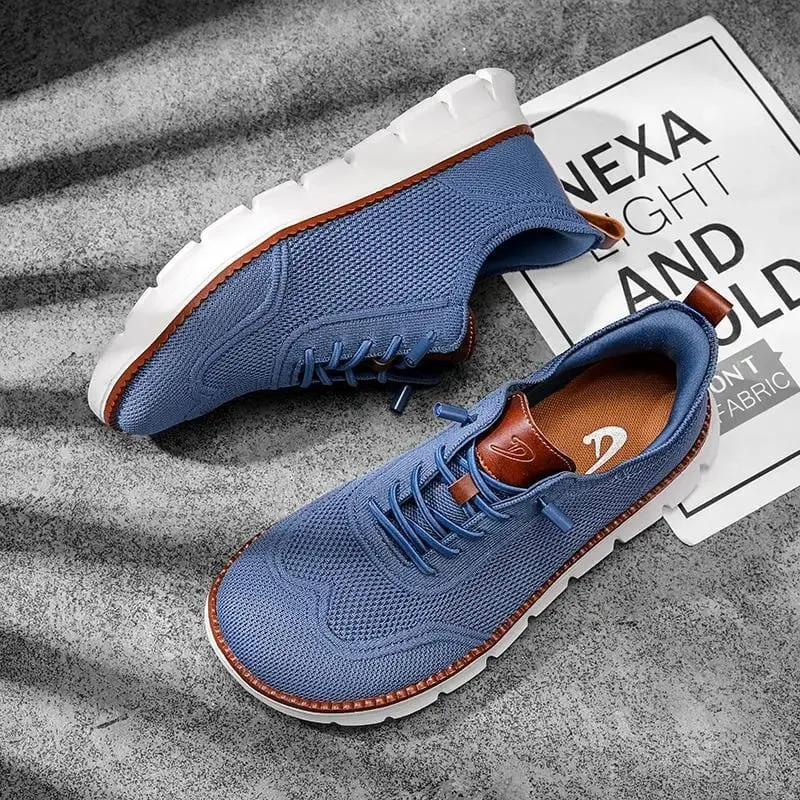 Men's Breathable Knit Wide‑Toe Casual Shoes Lightweight Comfortable Walking Hiking Sneakers Non‑Slip Soft Sole Fashion Dress S