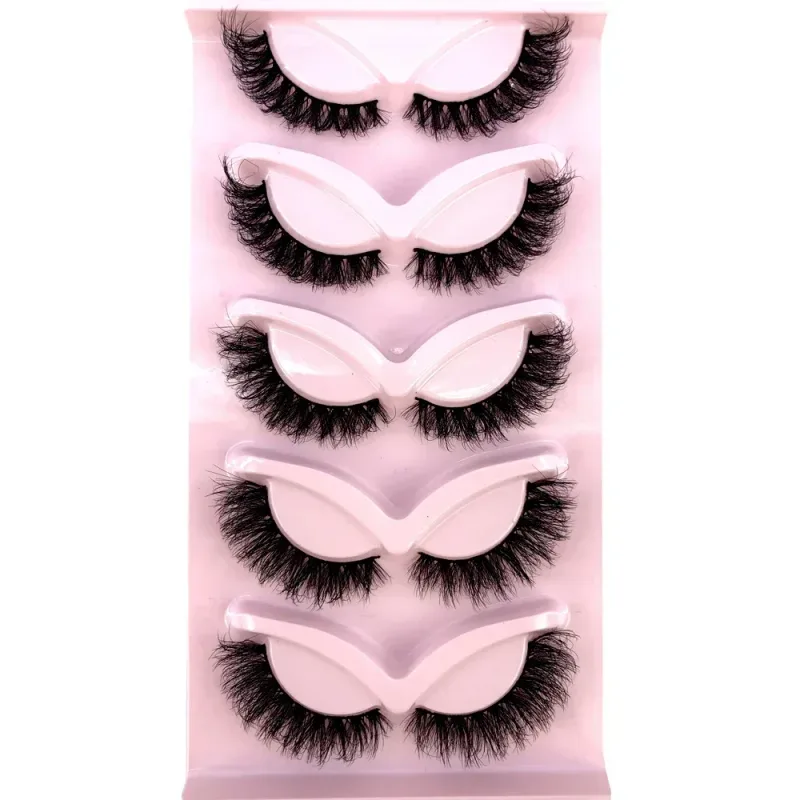 New Cat Eye Lashes 5/7/10 pairs 3D Faux Mink Eyelashes Winged Fluffy Fake Lashes Soft Natural long Full Strip Lash Make