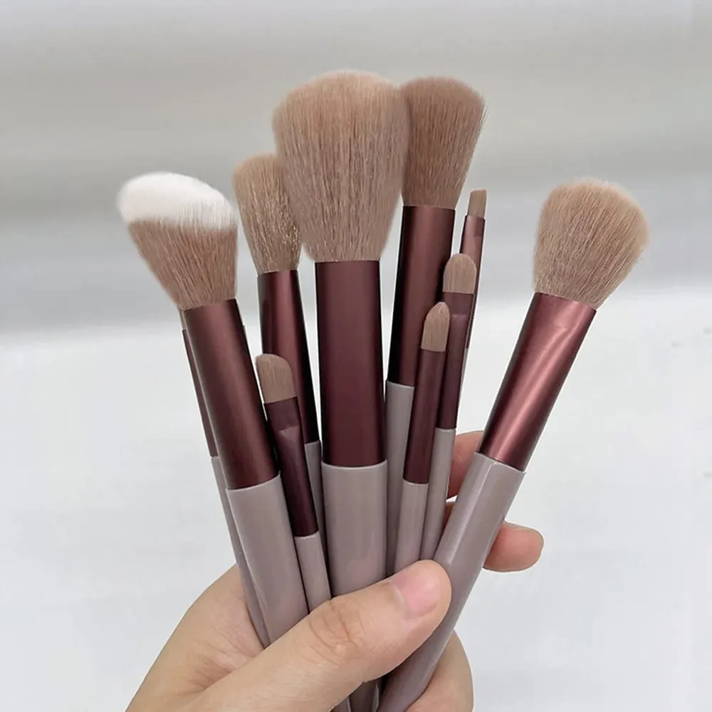 13Pcs Soft Beauty Makeup Brushes Set Foundation Eyeshadow Blush Cosmetic Tools with Storage Bag for Women