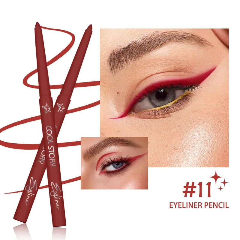 12-farbiger UV-fluoreszierender Eyeliner-Gelstift, wasserdicht, schnell trocknend, neonfarbener bunter Eyeliner, Weiß, Blau, Lila, Musik, Party, Augen-Make-up