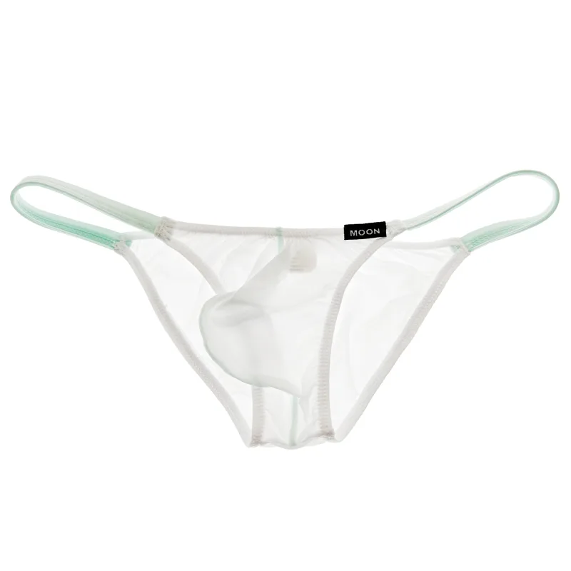 Men Ice Silk Low Rise Briefs U Pouch Color Block Breathable Soft Comfort Male Daily Underwear