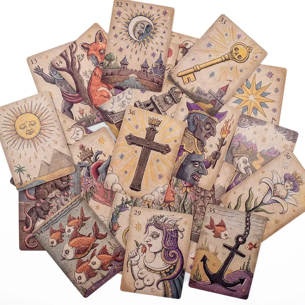 36 pièces Lenormand Della Luna Tarot Deck cartes de table de jeux de groupe pour les fêtes précognition et divination Oracle ensemble 7.3*10.2 cm