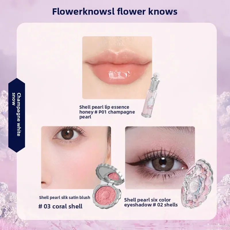 Flowerknows caixa de presente conjunto de maquiagem pequeno anjo caixa completa lábio esmalte blush concha jóias flor saber kit de presente de aniversário