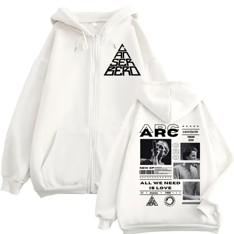 Canserbero All We Need Is Love Muerte Vida Merch Zipper Hoodie Herrenmode Hip Hop Zip Up Sweatshirts Lässige Fleecepullover — image 2