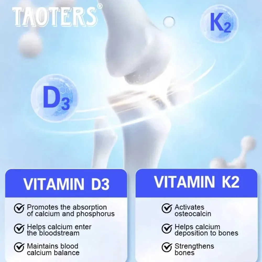 Vitamin D3 K2 Capsule Promotes Strong Bones Calcium Absorption for Teeth Heart Cardiovascular Health