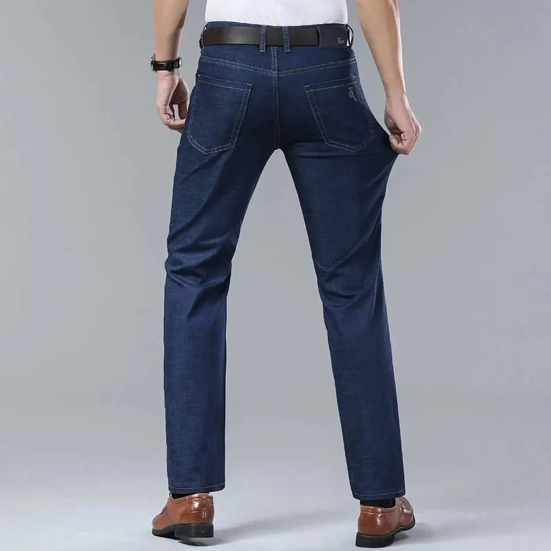 Nye mænds sommer ultratynde jeans Mode Business Komfortable bløde afslappede denimbukser Lette elastiske bukser med lige ben