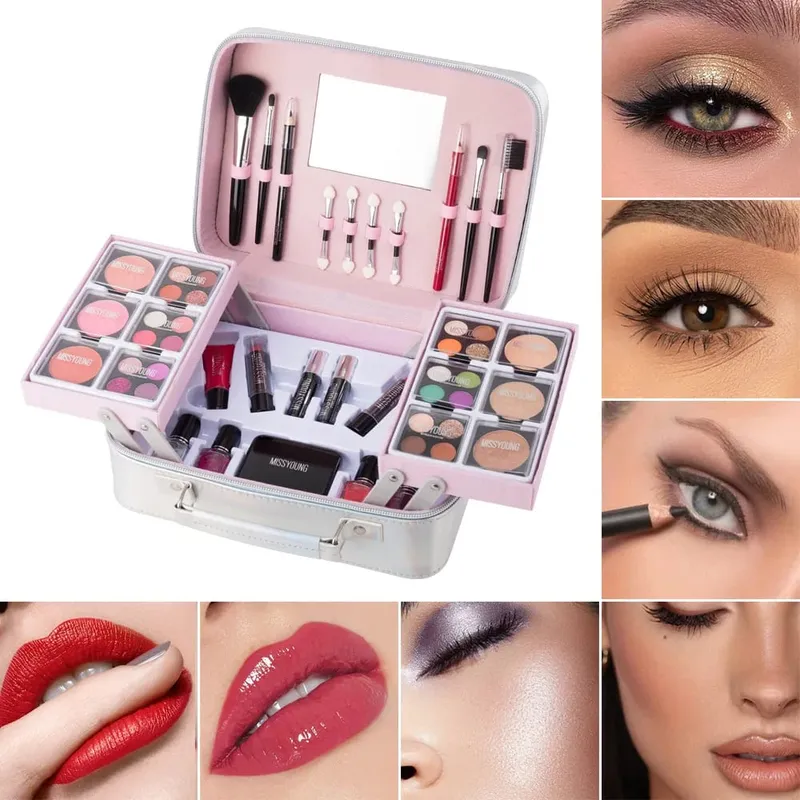 Popular 36 pçs conjunto de beleza maquiagem delineador blush batom facial kit de maquiagem diária feminino feriado presente de aniversário conjunto — image 2