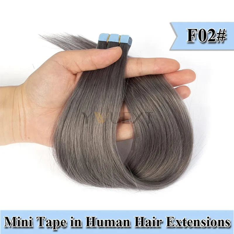 12-20 Inches Mini Tape in Human Hair in Fancy Colors Natural Straight Seamless Tape Hair Extensions for Outlet Hairstyles
