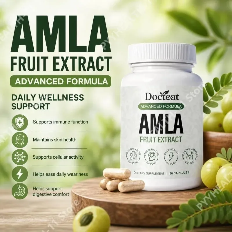 Docteat Amla Fruit Extract Capsules for Immune Support and Skin Health with Vitamin C Vitamin B3 CoQ10 and PQQ 60 Capsules — image 2