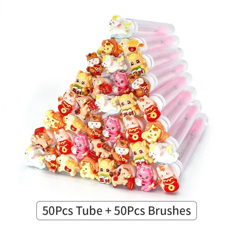 10/50Pcs Eyelash Brush Tubes Crystal Lash Mascara Wands Eyebrow Comb Spoolies Container Lashes Brushes Applicators Makeup Tools