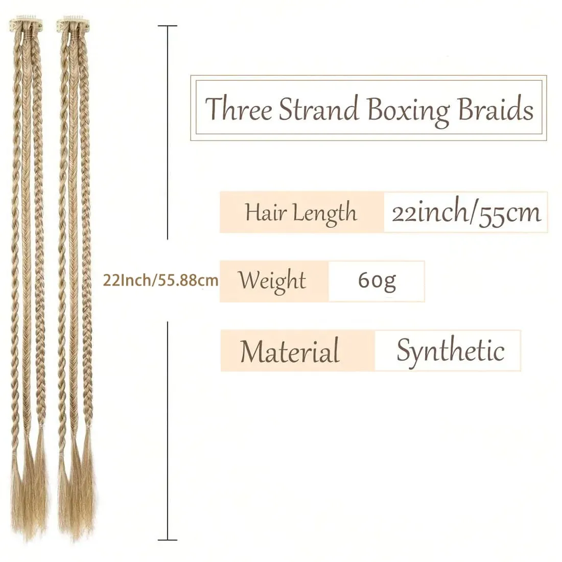Braids Hairpiece Clip in Front Side Braid Bang Extensions for Women Synthetic Braided Ponytail Hair Pieces for Daily Wear — image 3