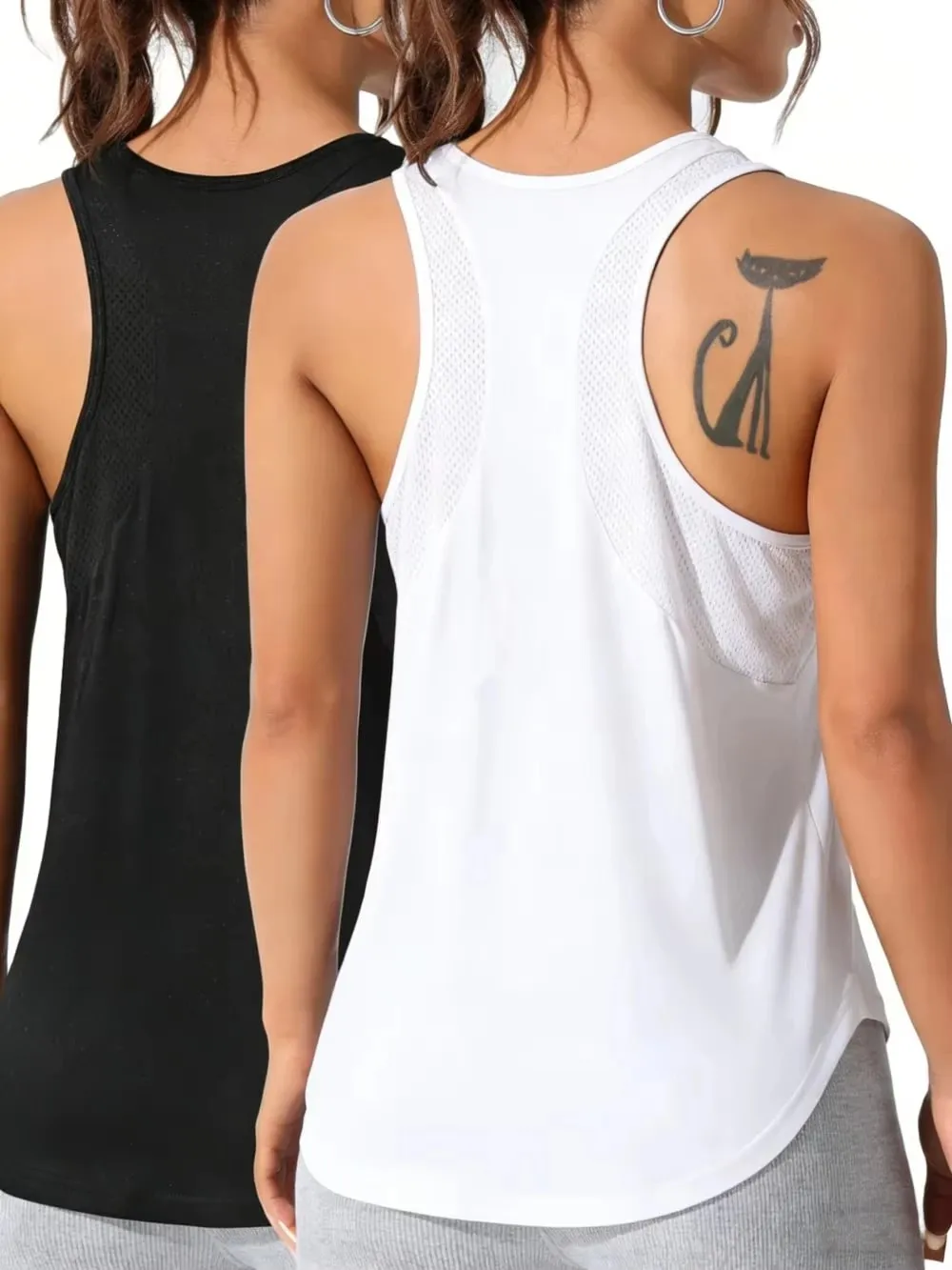 Womens Solid Sleeveless Tops Quick Drying Summer Sports Vest Loose Breathable Soft Gym Outdoor Wear Basic Womans Tank Shirts