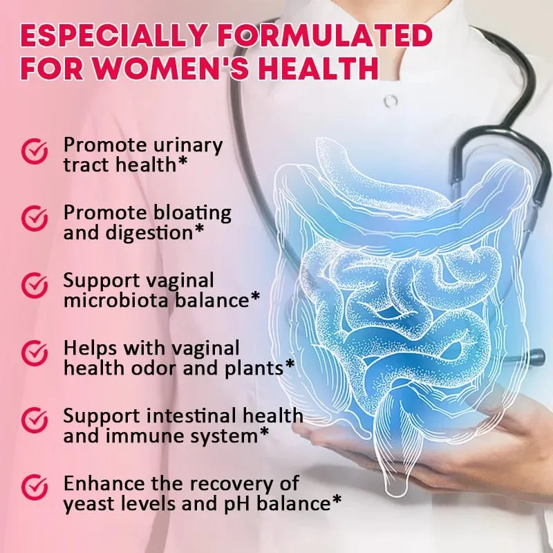Probiotics for Women - Promotes Vaginal Intestinal Immune and Overall Women's Health PH Balance Odor Control Support Gut Health