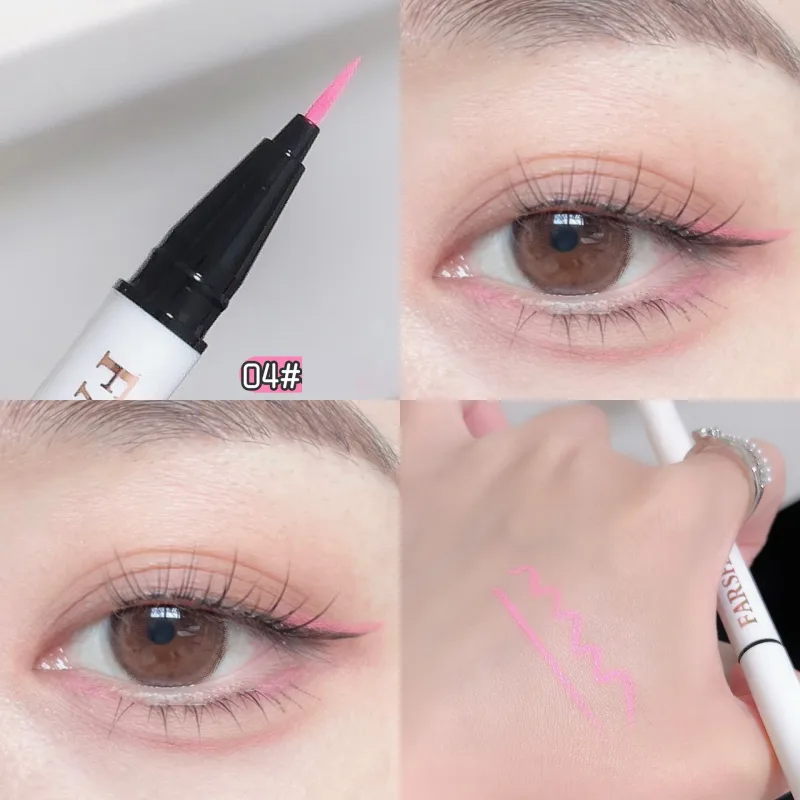 12 farver vandtæt eyeliner Pen Ultra-fin spids flydende eyeliner Langtidsholdbar eyeliner Hurtigtørrende farverig makeup til cosplay — image 12