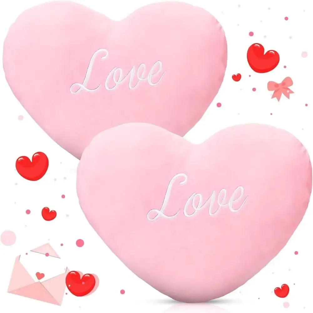 Hot Heart Shape Heart Plush Pillow Pink Color Valentines gift Soft Pillow Red Color Stuffed Pillow Home Decorative