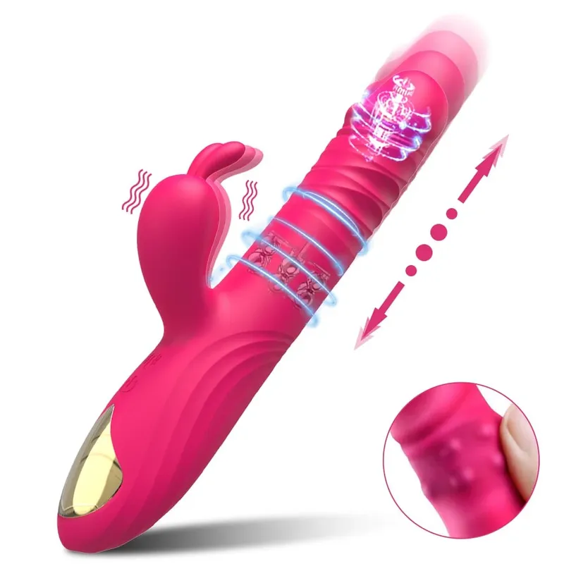 Thrusting Rabbit Vibrator for Women Vagina Dlido Vibrator G-Spot Clitoris Stimulator Female Masturbation Sex Toy for Women