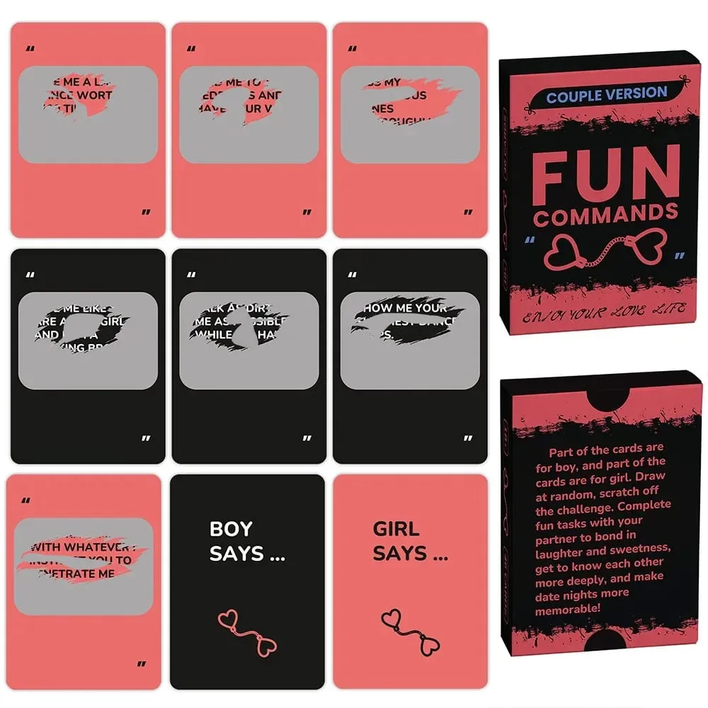 Adult Fun Commands Scratch Off Cards for Couples - 46 Sexy Challenges & Games - Romantic Gift for Anniversary Valentine's Day