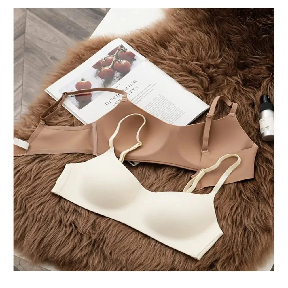 Soft Comfort Wireless Bra Breathable Fabric Elastic Material Push Up Bra Thin Cup Non-Wire Seamless Bra Lingerie Beauty