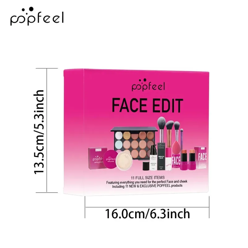 Coffret cadeau de maquillage pour la Saint-Valentin et les vacances – Kit de maquillage tout-en-un de 11 pièces pour filles et femmes avec correcteur