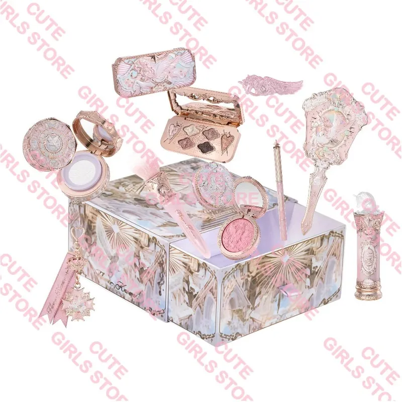 Flower Knows Knight Unicorn Collection Mini All-In Gift Set- with Lipstick Blush Eyeshadow Powder Lip Liner Mirror & Tools