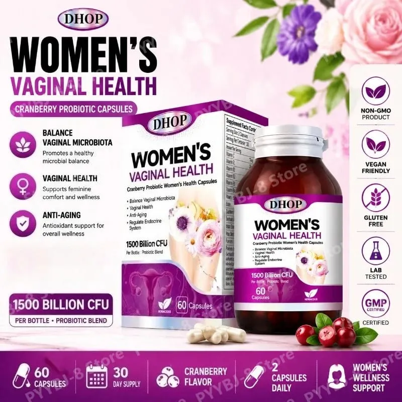 Women Vaginal Health Capsules 60 Count with Multivitamin Probiotic Blend — Support Urinary System Wellness & Balanced Microbiota — image 1