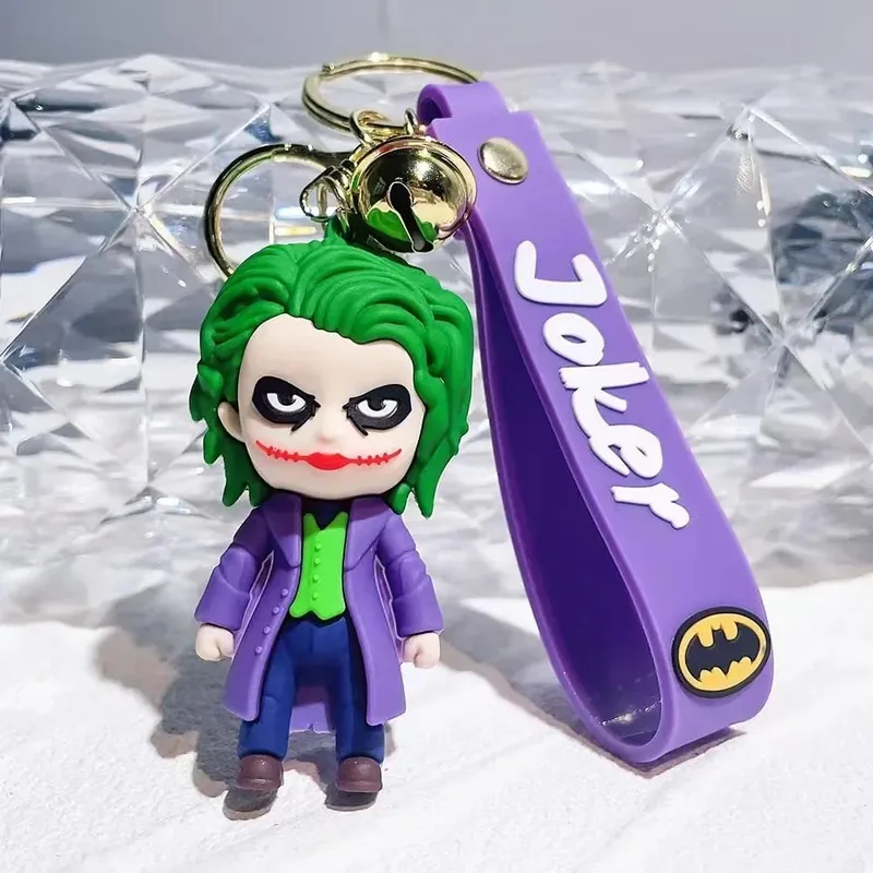 Cute Cartoon Keychain PVC Soft Rubber Animel Batman Joker Doll Pendant Ornaments Gift — image 3