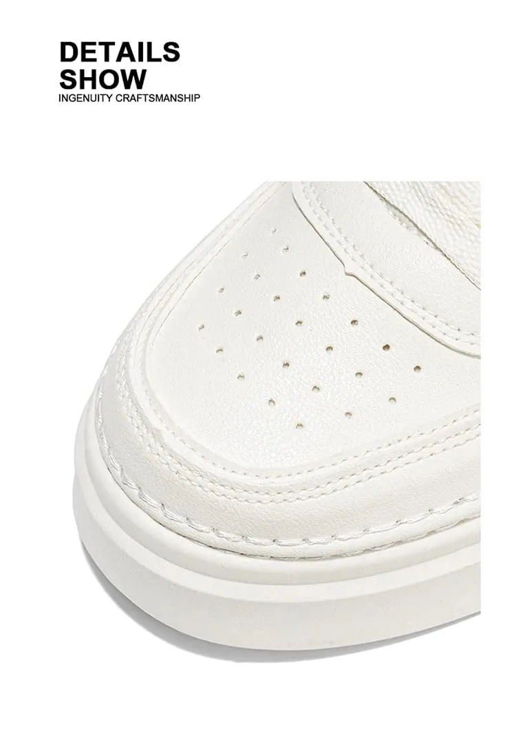 Men Casual Sneakers Breathable Trendy Mating White Comfortable Non-slip Daily Walking Thick Soled Height Increasing Sports Shoes
